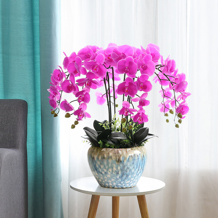 Phalaenopsis flor artificial sensación avanzada orquídea pantalla flor sala de estar mesa de comedor entrada decoración de la boda decoración floral