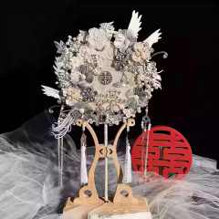 新中国式銀青団扇diy手作りの親友結婚プレゼント秀禾写真高級結婚マスク
