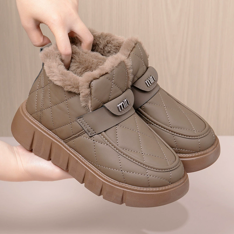 Women’s winter ankle boots platform, plush lining, PVC or polyurethane, sizes 35–42