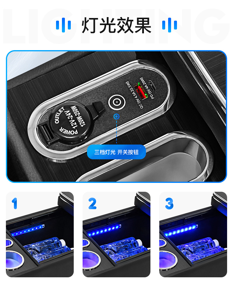 Suitable for Toyota Alphard 10th and 20th series, center console storage box, in-car organizer, modification kit