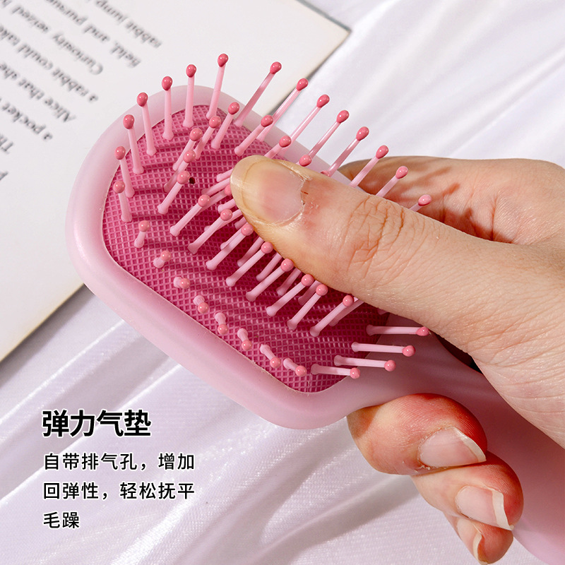 真珠光沢のあるミニエアクッション小さなコーム学生ホームヘアコーム女の子旅行エアバッグコームポータブル小型|undefined