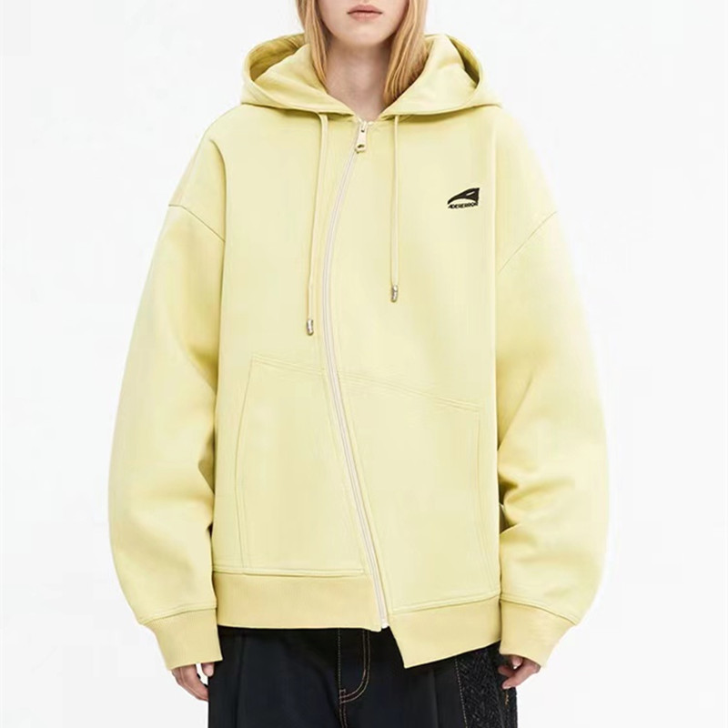 ADER spring and autumn new pattern Irregular zipper coat men and women Lovers money Chaopai Sweater Easy Casual Hooded