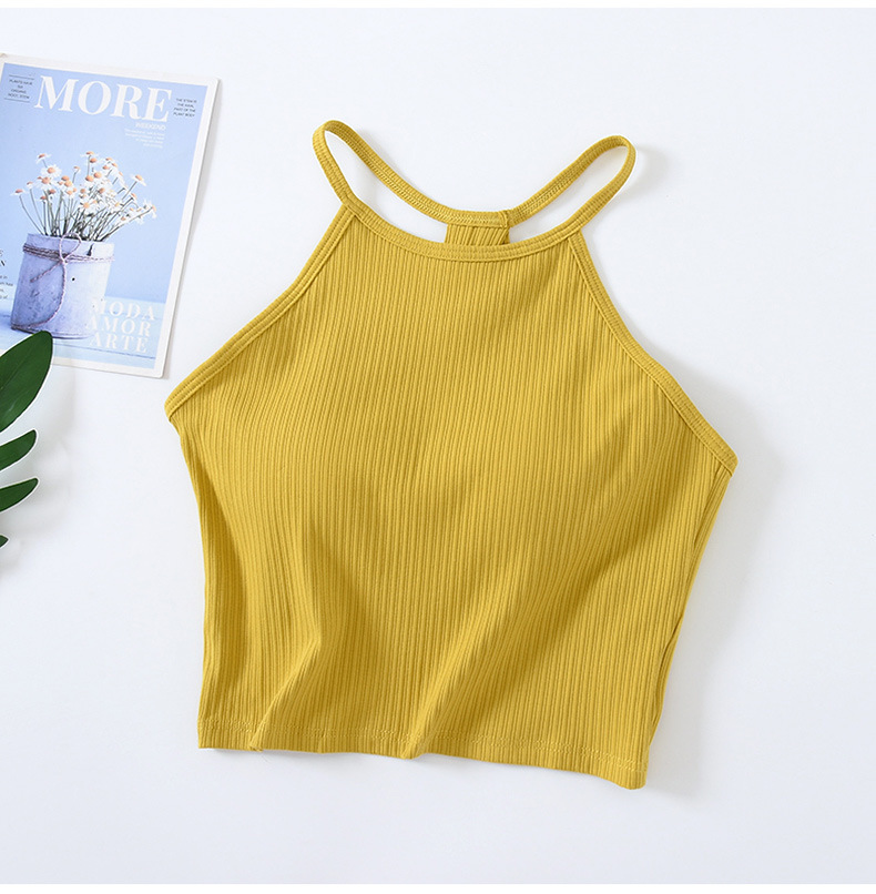 Description Picture 2 of itemSummer Chest Pad Suspender Vest Female Cotton Bra Short T-Shirt Sexy Sleepwear One Piece Pajamas Tops For Women Nightwear Shirt