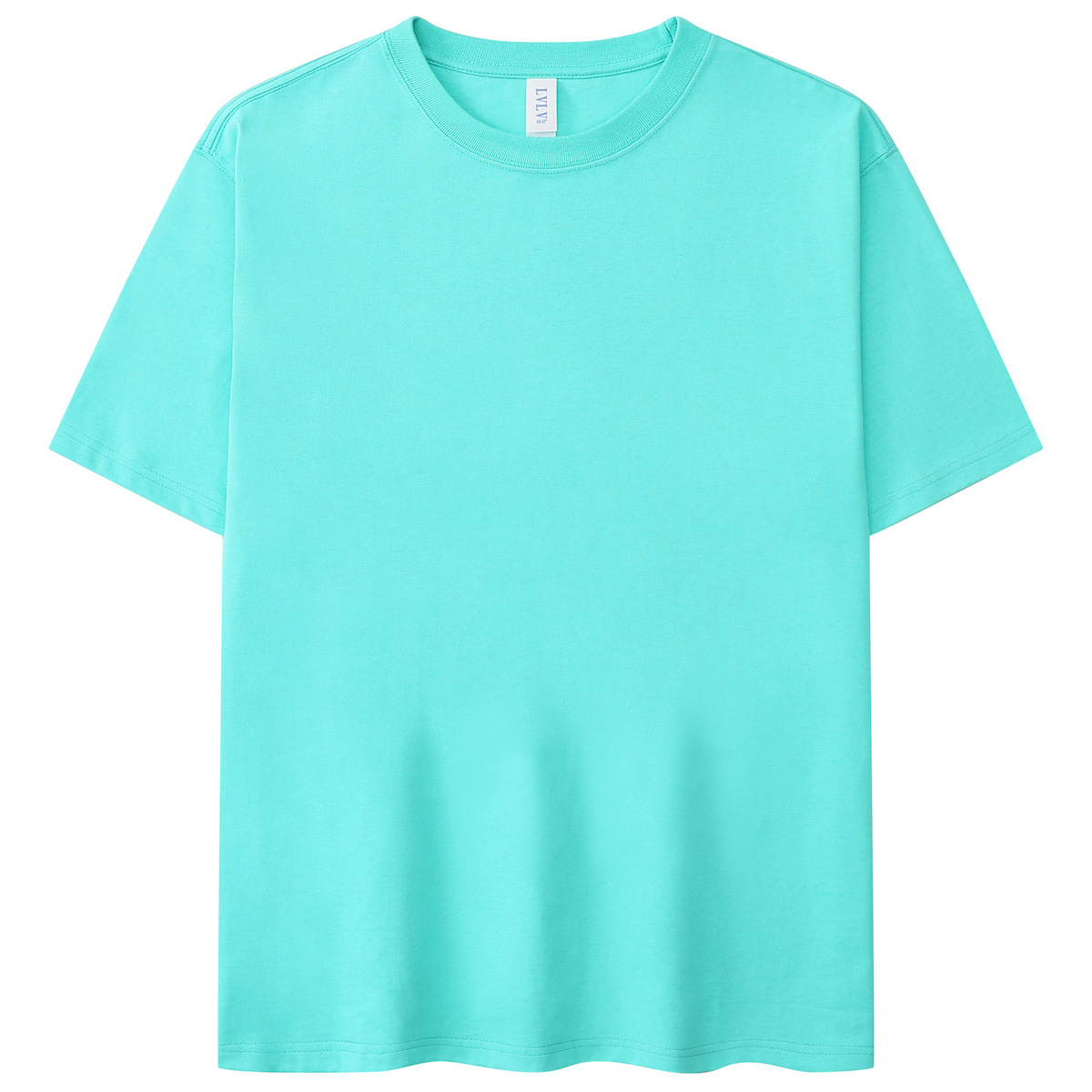 Camiseta de algodón puro para hombre, de manga corta, 240 g, color sólido, cuello redondo, estilo informal, para jóvenes, estilo universitario, para parejas, moderna