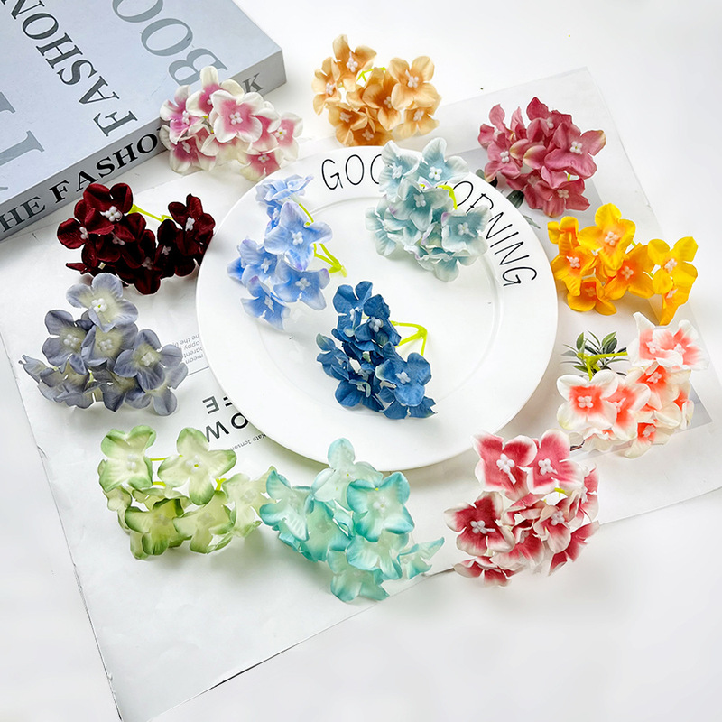 Simulated Oil Painting Hydrangea Flower String DIY 9-Head Silk Cloth Fake Flower Hairpin Flower Arrangement Materials Home Photography Props Simulated Oil Painting Hydrangea Flower String DIY 9-Head Silk Cloth Fake Flower Hairpin Flower Arrangement Materials Home Photography Props