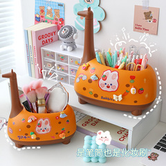 可愛卡通長頸鹿筆筒創意時尚學生兒童女孩辦公室桌面收納盒擺件