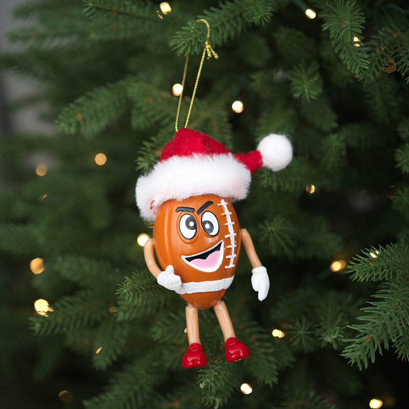 新しいクリエイティブペンダントバスケットボールサッカーラグビーファニーエクスプレッションクリスマスツリー装飾クリスマスギフトペンダント|undefined