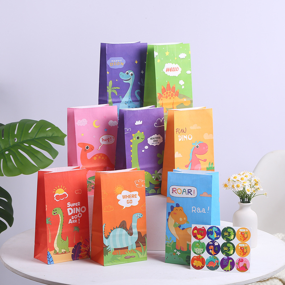 Cute Cartoon Dinosaur Paper Birthday Gift Bags display picture 1