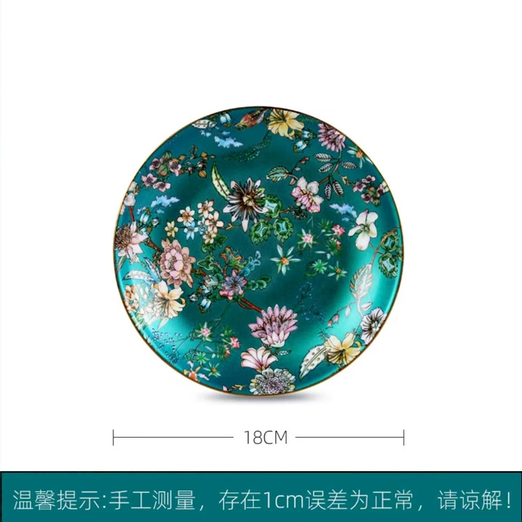 Porcelain tableware (Tangshan), bone‑china enamel, floral pattern, assorted serving pieces