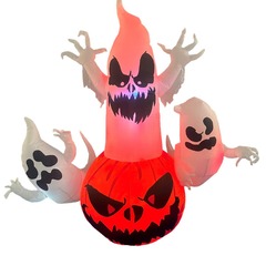 ハロウィーンの空気入れのモデルスポット24年1.8メートル火炎灯カボチャの幽霊の庭の装飾