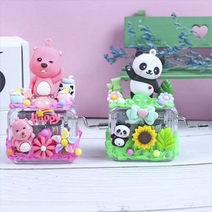 Hand-Cranked Music Box Cream Glue DIY Handmade Wind-Up Music Box for Primary School Students Birthday Girl to Give to Best Friend for Kidsren