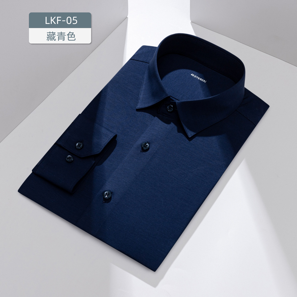 Camisas personalizadas privadas de seda de jade de alta calidad de algodón de punto de cuatro lados para hombres de manga larga 100 camisas de alta elasticidad