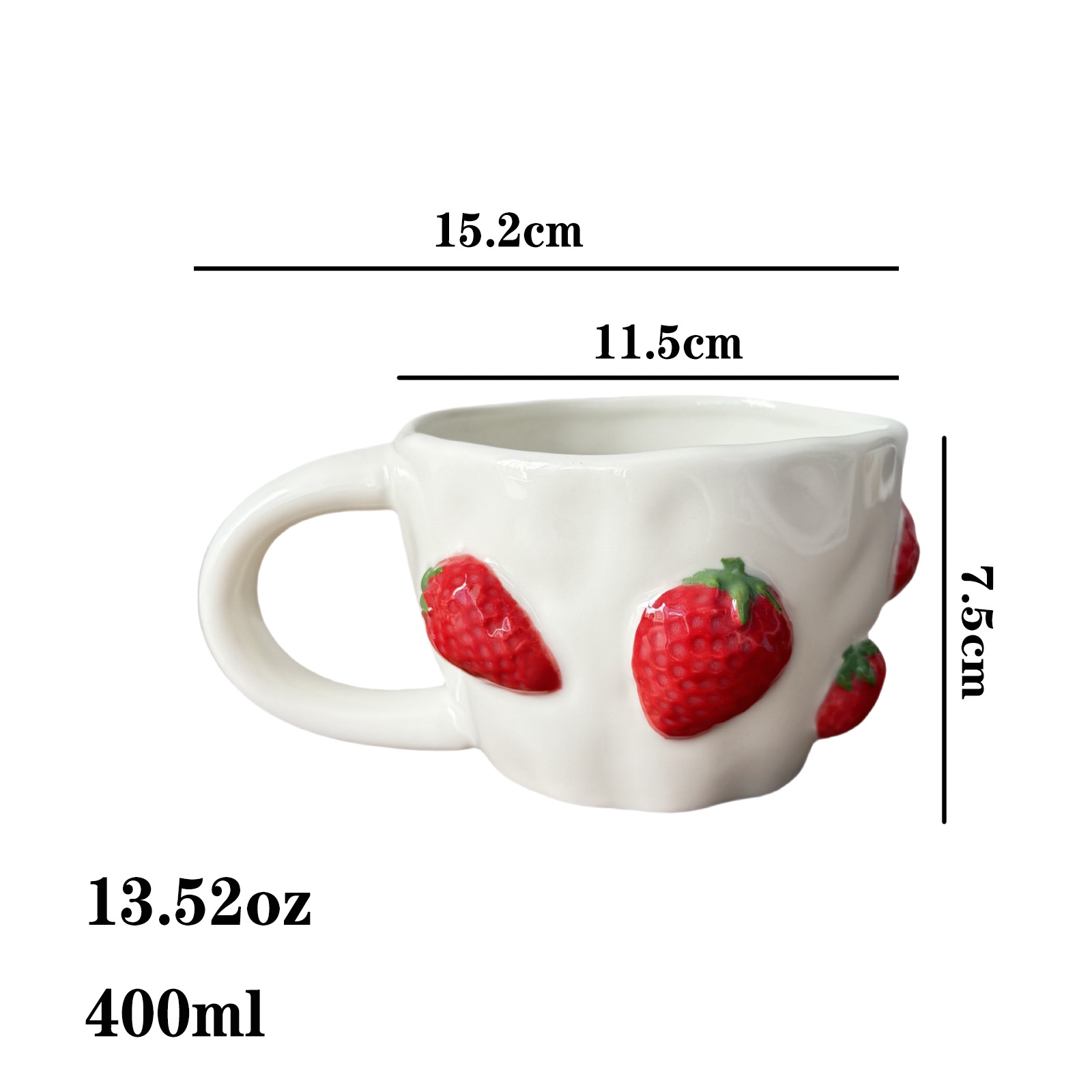 780g Weight Mug Kitchen and drinking utensils 1 Piece Quantity Banquet, Party Occasion ceramics Material Cherry Pattern Casual, Elegant, Cute Style Casual Elegant Cute Cherry Ceramics Mug 1 Piece 6