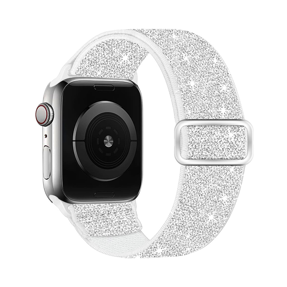 Nuevo adecuado para Apple reloj Correa elástico ajustable hebilla brillo iwatch Correa Apple correa de nylon