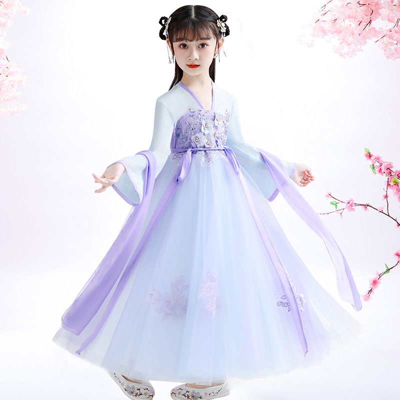 儿童连衣裙秋装新款2021长袖童装女夏季公主裙女童汉服裙子春秋