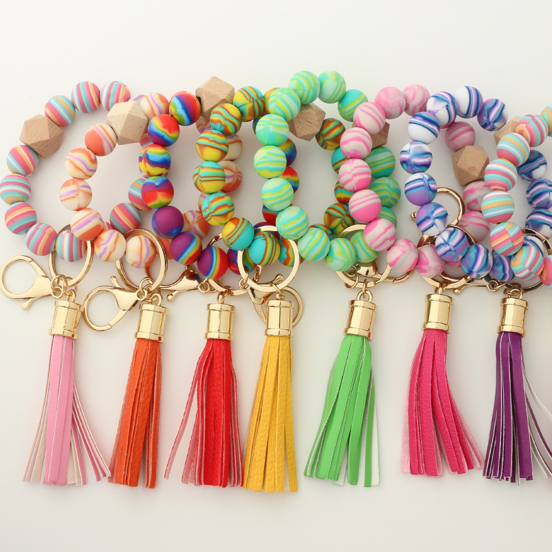 50g Weight Key Chains Event & Party Supplies Bag Pendant, Keychain Classification Fashion Tassel Silica Gel Beaded Women's Bag Pendant Keychain