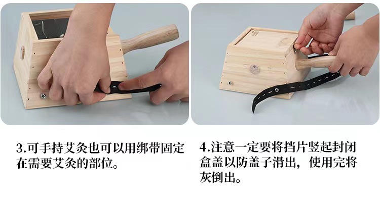 Wooden Moxa Box Moxibustion Device for Abdomen Knees Full Body Multi Needle Multi Column Solid Wood in use