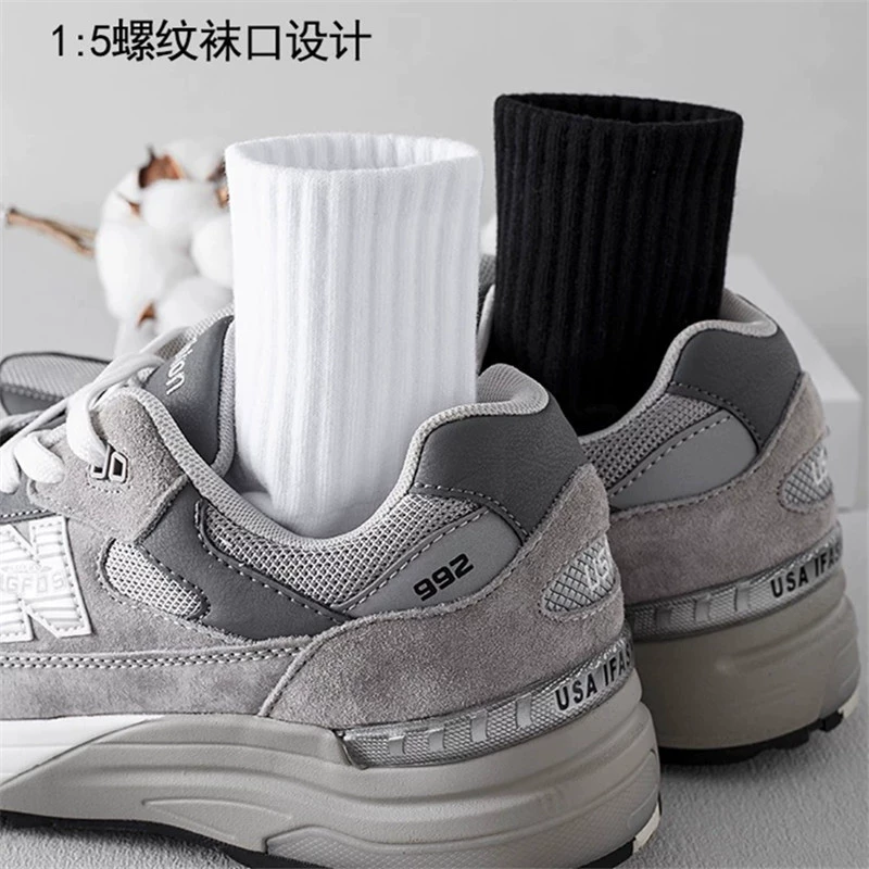 Colored white spring summer knee socks, sports cotton brace, mid-length, wholesale