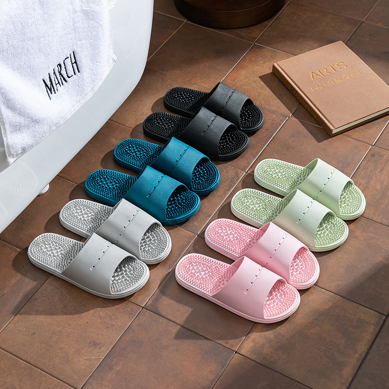 Breathable Bathroom Massage Slippers Men's Summer 2025 Explosions Middle-aged and Elderly Foot Acupoint Non-slip Soft Bottom Sandals for Women