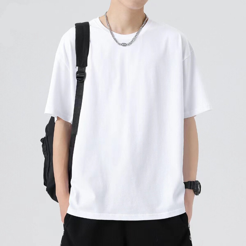 Summer Solid Color Half Sleeve T-shirt Plus Fat Man Base Shirt T-shirt Loose Shoulder Short Sleeve Men's and Women's Half Sleeve Manufacturers