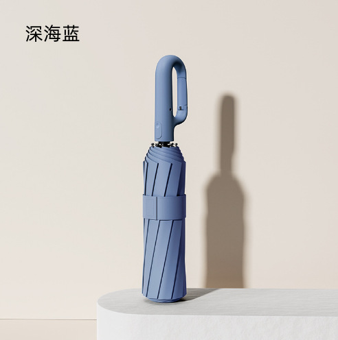 全自動晴れ傘逆自動折りたたみ両用傘黒ゴム日焼け止め反射プラスリング傘ビジネス傘