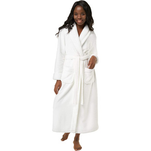 Luxury Nightgown Women's Autumn and Winter Long Flannel Men's Thickened Warm Flannel Bathrobe Couple Pajamas Skirt