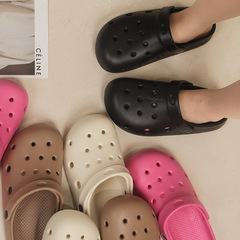 Women's Summer Holeshoe Fashion 2024 New Outdoor Wear Soft Sole Beach Sandals Head Slippers Half Slippers