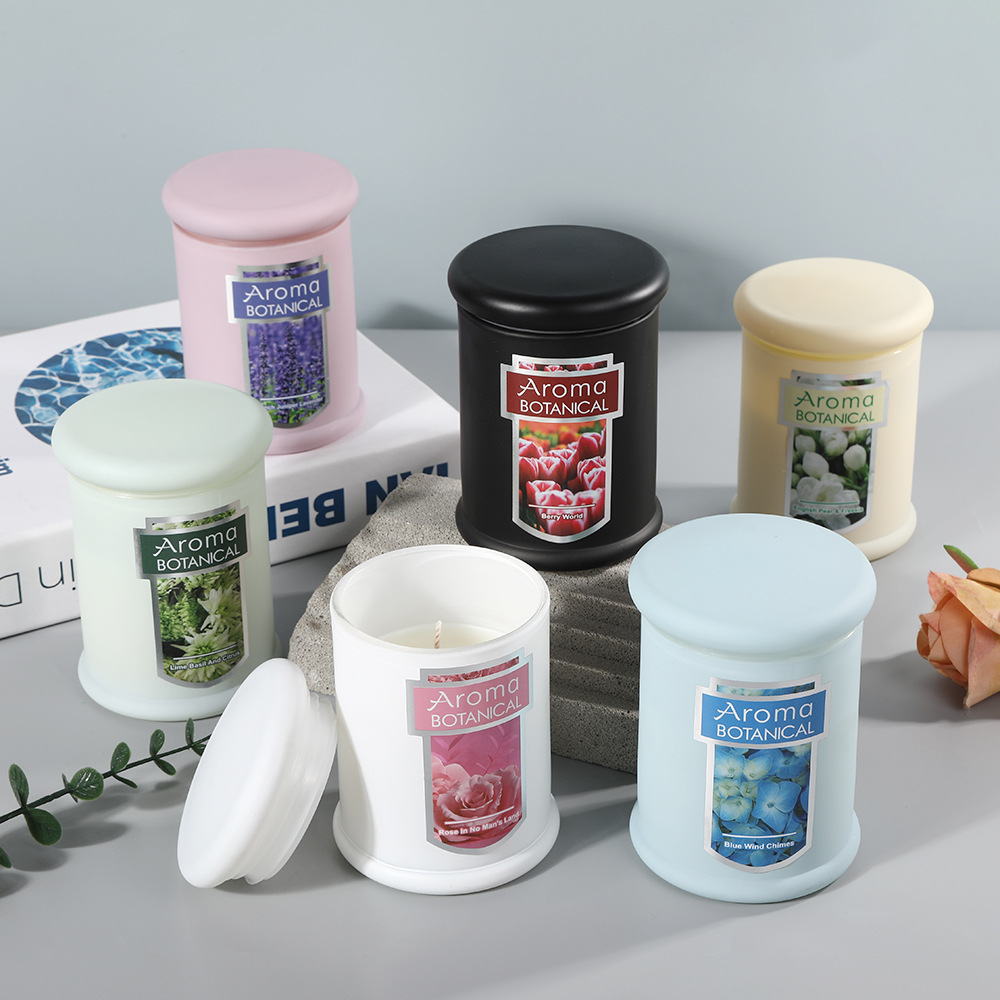 Nuevo vidrio de color en forma de I vela de incienso al por mayor casero artesanal perfume creativo con vela de regalo de mano transfronteriza