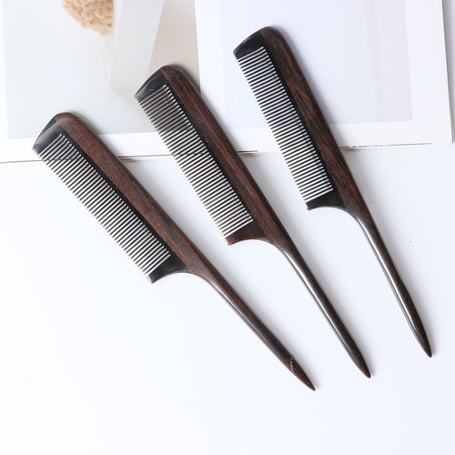 Green sandalwood pointed tail comb hair highlighting comb hair cutting comb children's hair braiding green sandalwood pointed comb