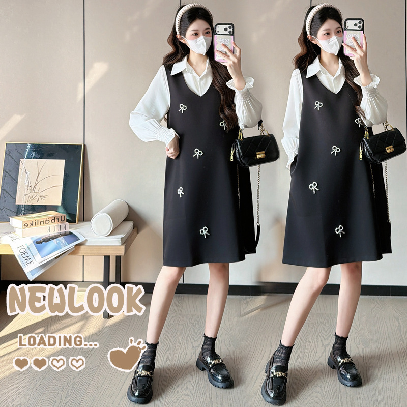 2026 Spring New Style Maternity Dress That Doesn'T Show Pregnancy, Professional Workwear for Pregnant Women, Plus Size Set