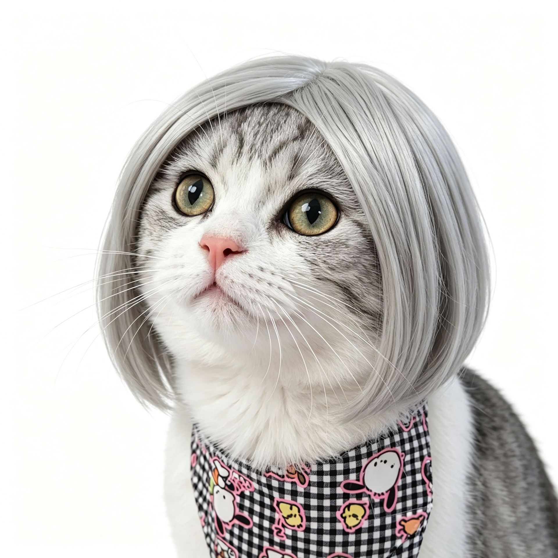 Peluca popular transfronteriza para mascotas con pelo afro y flequillo para gatos y perros, accesorios de peluca para mascotas para Halloween y Navidad.