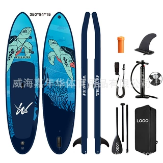 批发350cm冲浪板充气划水板瑜伽板SUP充气拉丝料水上运动
