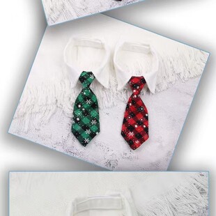 Pet Christmas Tie Bow Tie Striped Plaid Tie Collar Scarf Bib Scarf Faux Collar Bandana Bowknot