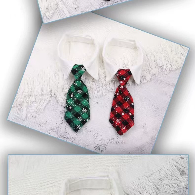 Рождественский галстук-бабочка для животных, полосатый галстук в клетку, ошейник-шарф, декоративный воротник, салфетка для слюны, галстук-бабочка