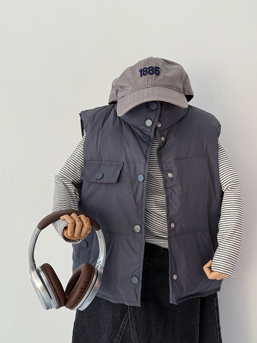Ropa para Niños, Otoño e Invierno, Nuevo Estilo, Chaleco de Plumón para Niños, Cálido, Estilo Coreano, Chaleco de Plumón para Bebés, Estilo Invernal, Venta al por Mayor