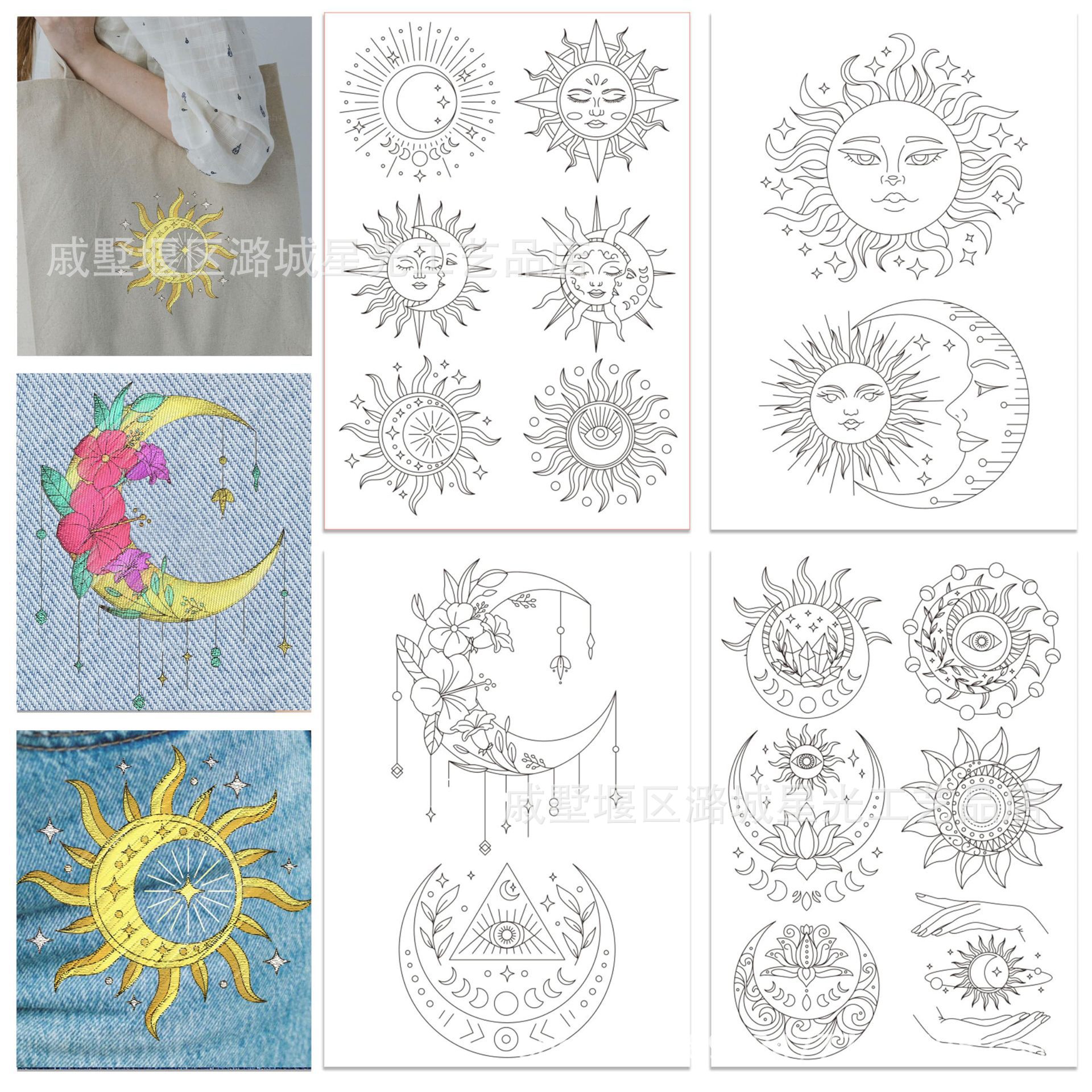 Soluble en agua sin olor no tejido floral patrón de tierra en agua fría impresión adhesivo de espalda estabilizador de bordado manual