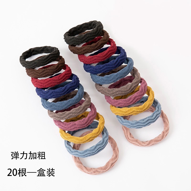 Corea del Sur diadema de alta banda de goma elástica duradera niñas lazo banda de pelo Cola de Caballo cuerda de pelo grueso tocado temperamento simple