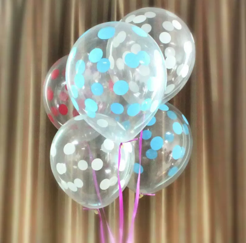 彩色波点透明乳胶气球 婚房生日派对布置用品聚会KTV酒吧气氛装饰