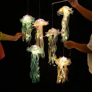 Handmade Creative Jellyfish Lamp diy Material Bag Air Hanging Ornaments Hanging Ornaments Bedside Atmosphere Lamp Bedroom Cyber Celebrant Nightlight