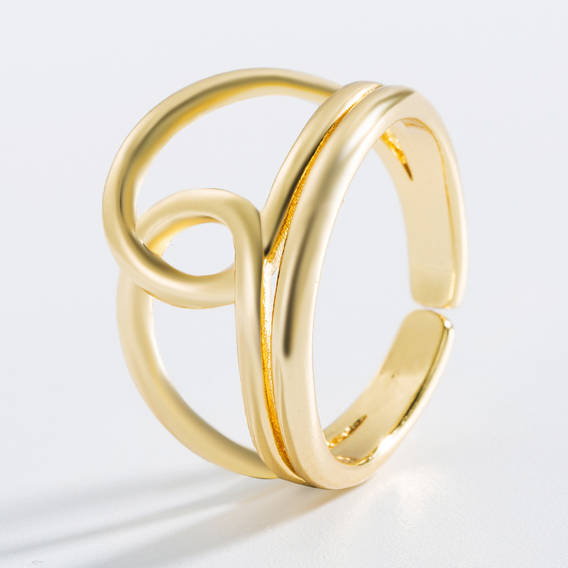 retro simple drip oil-plated Devilu0027s eyes alien shape copper open ring