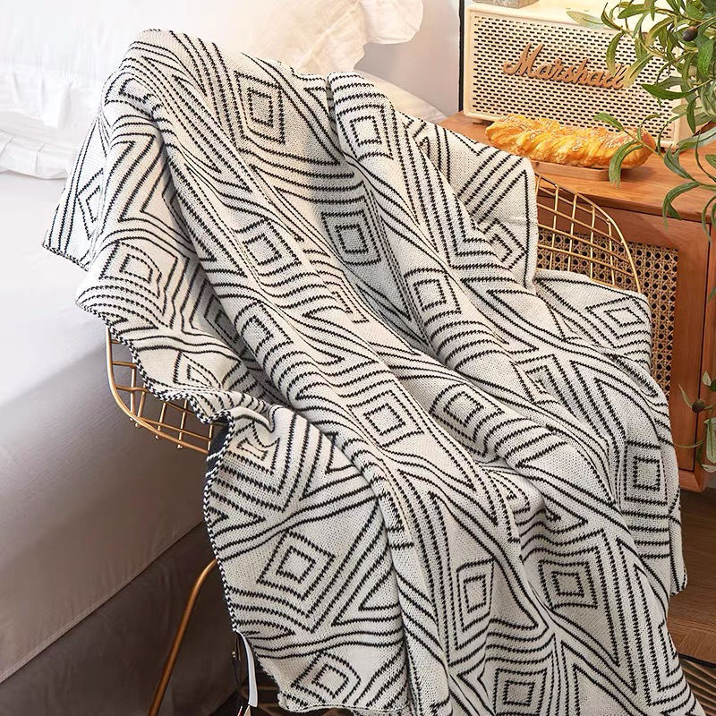 Knitted blanket ins grey leisure time Hairs air conditioner quilt winter Siesta Sofa blanket Single Blanket Manufactor