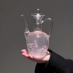 高ホウケイ酸ガラス耐熱増粘模造宋ハンドポット大容量蝶ティーポットシンプルな家庭用緑茶ポット