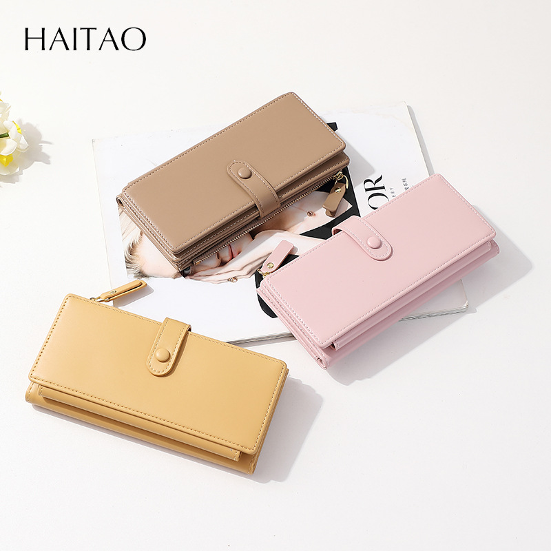 Nuevo tipo de billetera de mujer estilo coreano larga gran capacidad cremallera bolso de mano multi tarjeta bolso de mano universal