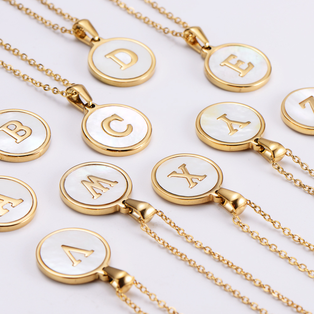 304 Stainless Steel Material PVD Coated 18K Gold Plated Letter Stainless Steel Simple Style Waterproof Non Tarnish