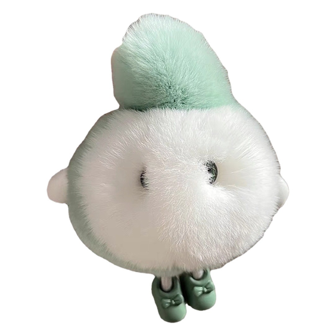 Real Rex conejo huevo partido llavero colgante de peluche juguete lindo creativo muñeca bolsa adornos