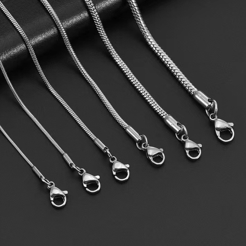 不锈钢圆蛇链蛇骨链蛇链锁骨链女钛钢项链男圆形饰品配链批发现货
