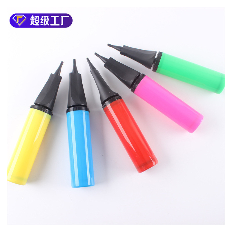 Fábrica al por mayor patrón de mano antideslizante empuje de mano bomba de dos vías suministros de boda globo bomba inflable