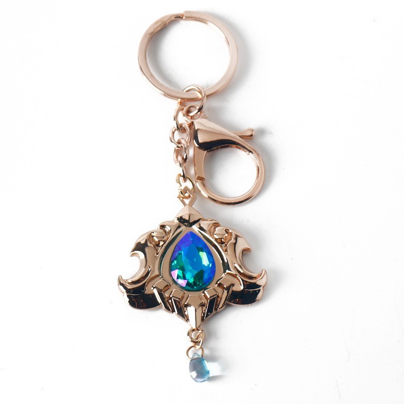 Blue keychain drop-shaped