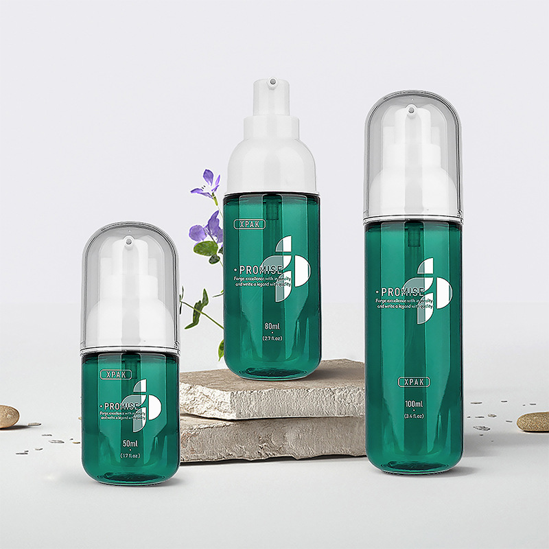 50/80/100/120/150ml透绿水乳精华液瓶子按压式分装瓶化妆品包材