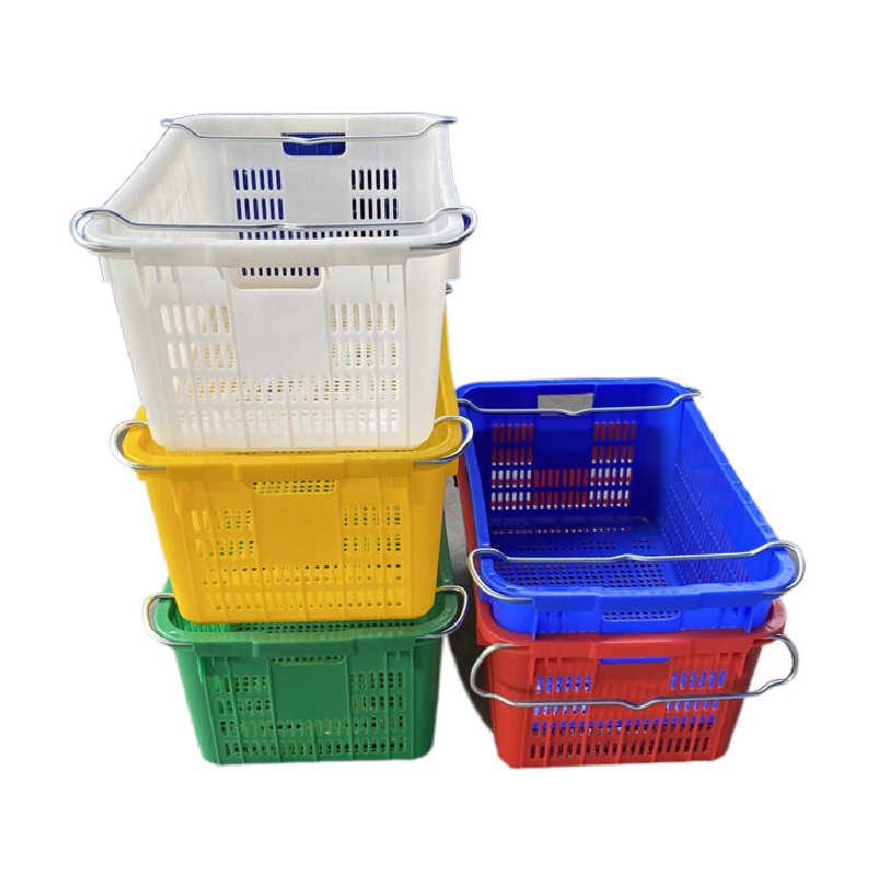 现货蓝色白色绿色红色黄色塑料菜框  食品周转筐 菜场装菜筐
